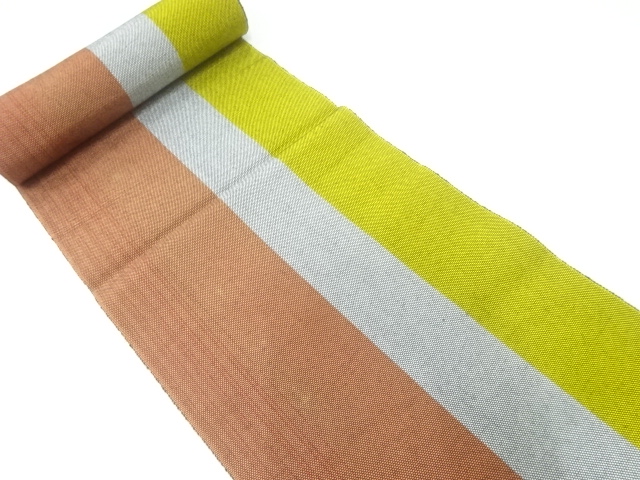 JAPANESE KIMONO / ANTIQUE BOLT FOR OBI / WOVEN STRIPE